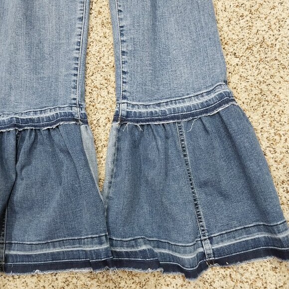 3091 Size 22 Maurices Upcycled Long Bell-Bottoms With Raw Hem. - Picture 2 of 9